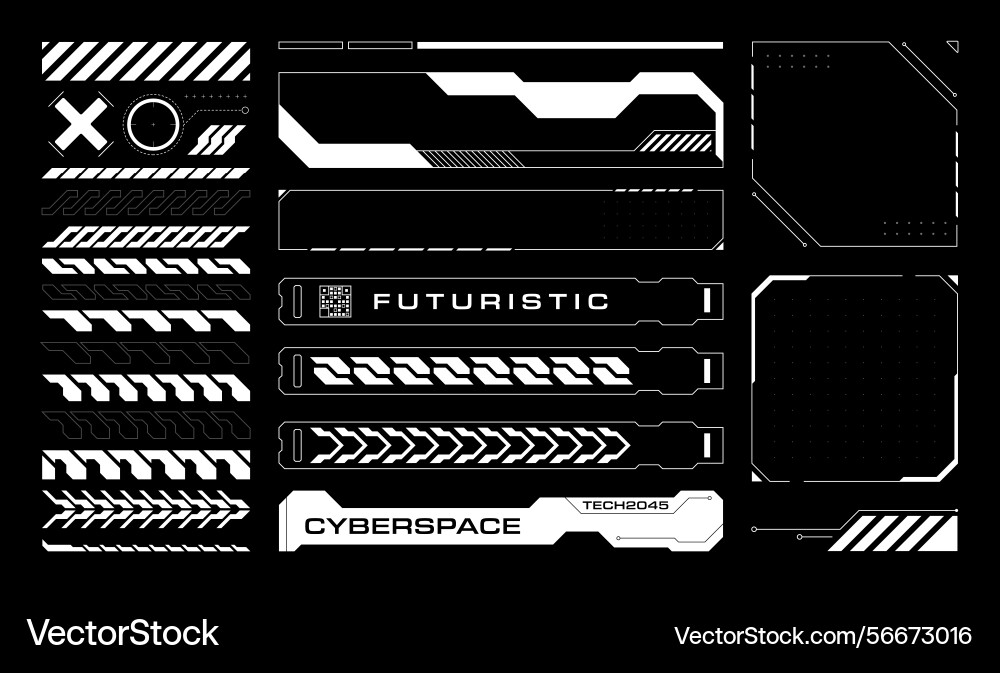 Cyberpunk HUD Interface Elements vector image