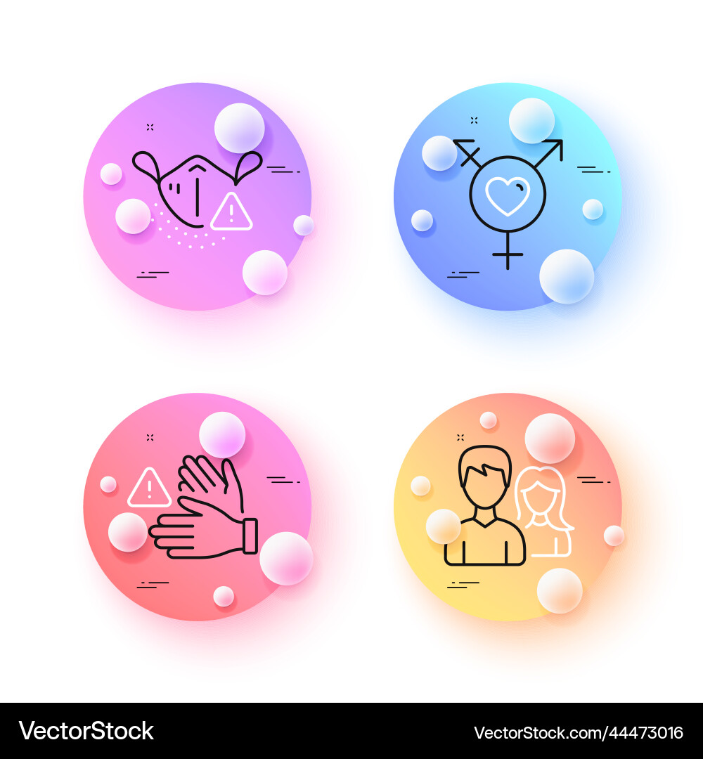 Dont touch teamwork and genders minimal line Dont touch teamwork and genders minimal line vector image
