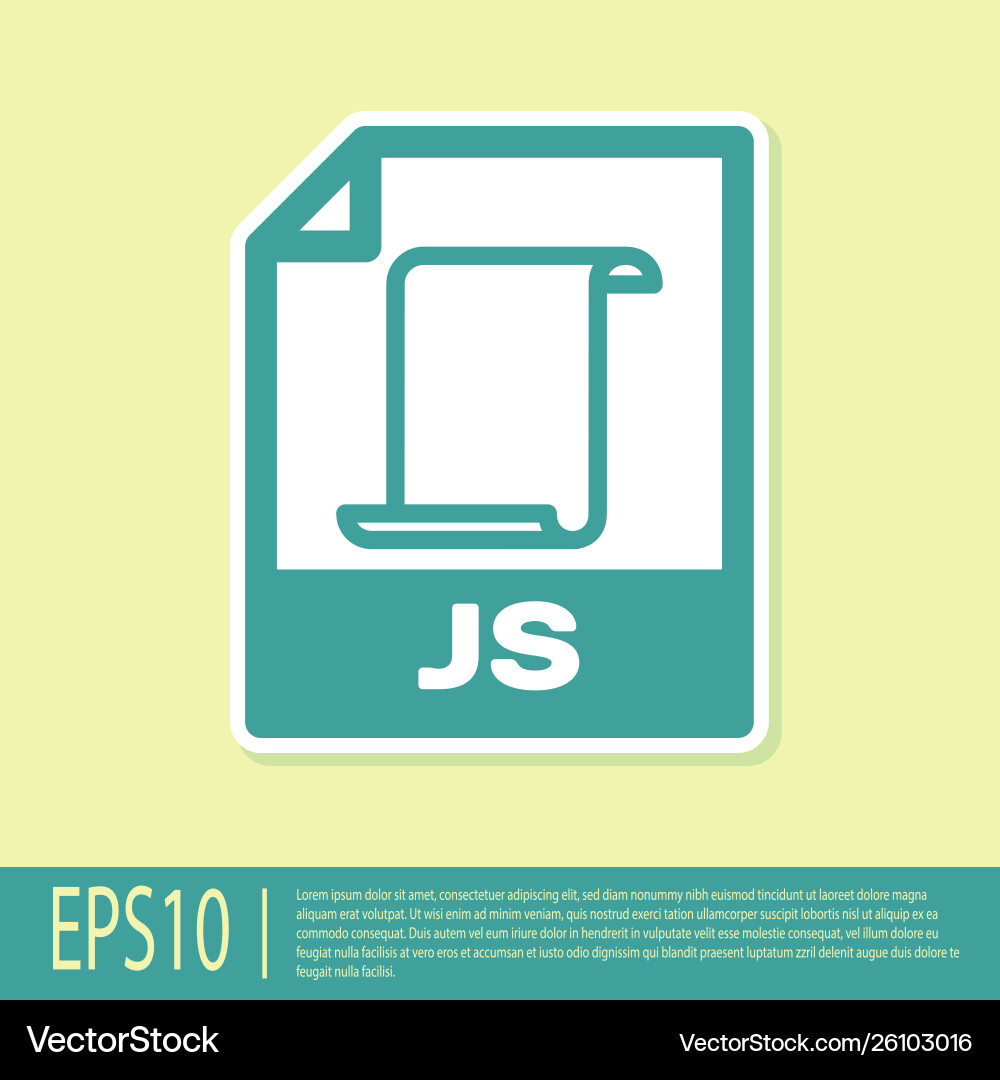 Green js file document icon download button Green js file document icon download button vector image