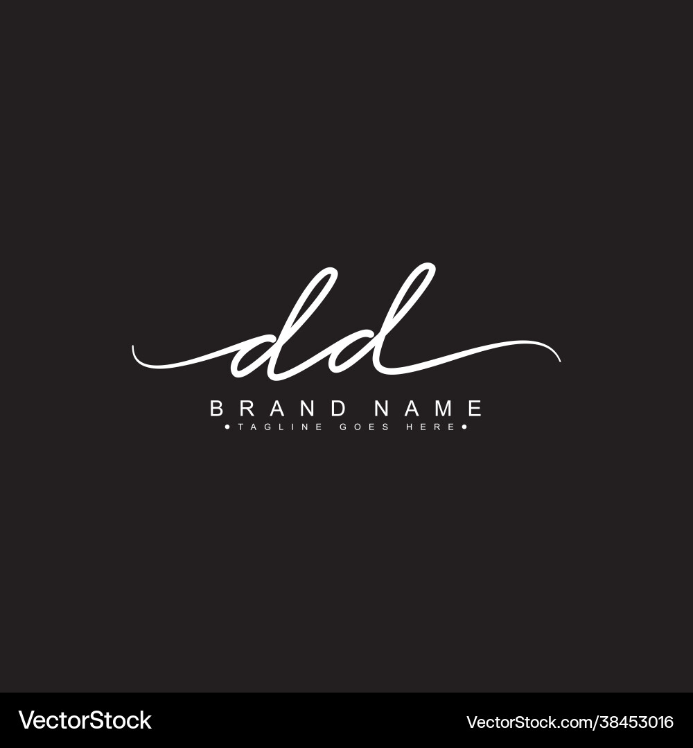 Handwritten DD Signature Logo - Elegant Script vector image