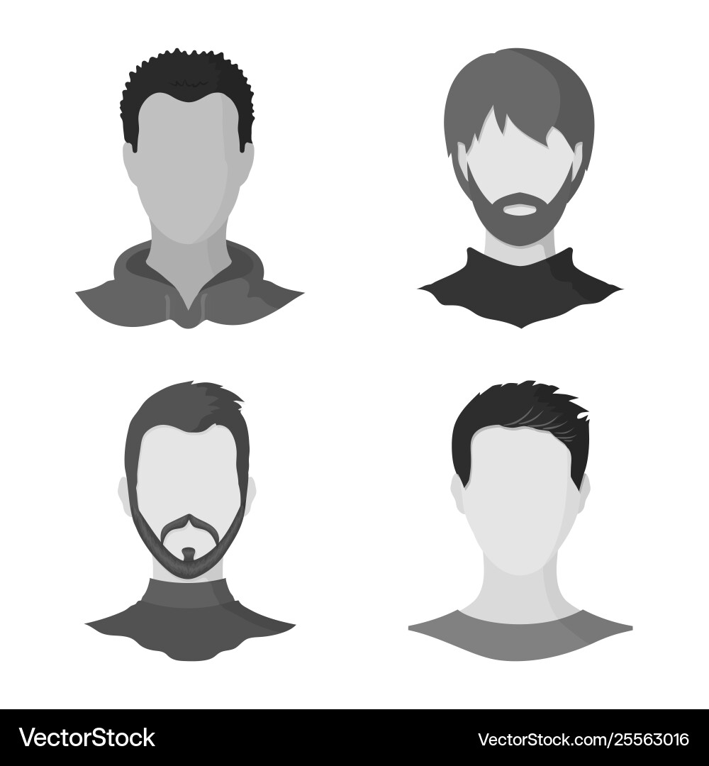 Isolated object character and profile sign set vector image