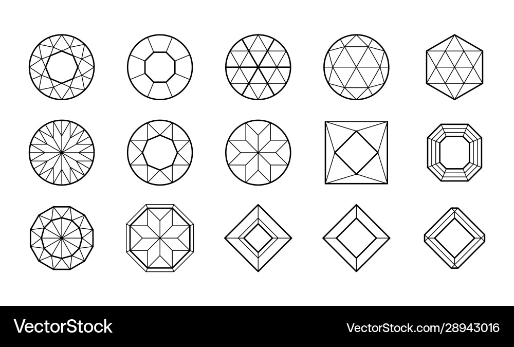 Jewels diamond icons diamonds gems luxury jewel Jewels diamond icons diamonds gems luxury jewel vector image