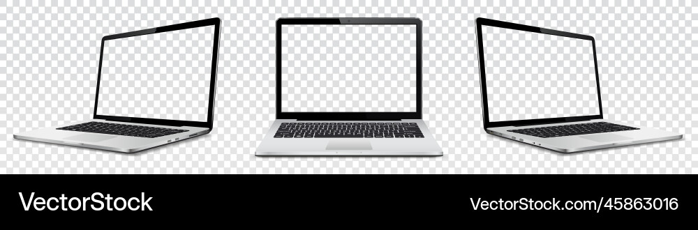 Laptop mock up with transparent screen isolated Laptop mock up with transparent screen isolated vector image