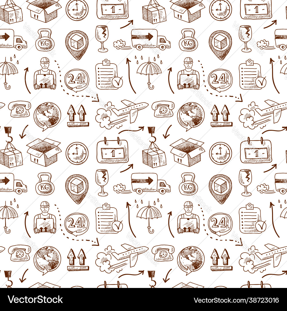 Logistic icons seamless pattern Vector Image