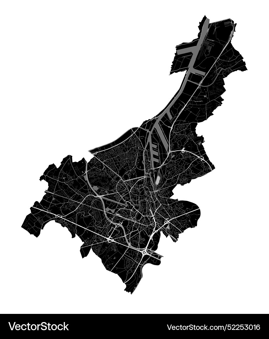 Map of ghent belgium black and white city Map of ghent belgium black and white city vector image