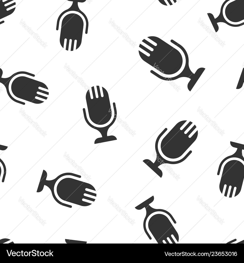 Microphone icon seamless pattern background mic Microphone icon seamless pattern background mic vector image