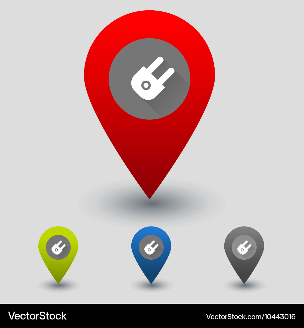Power socket colorful navigation signs vector image