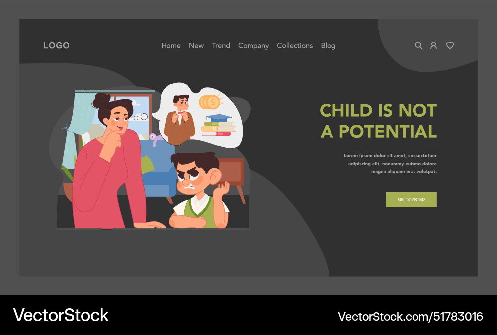 Recognizing child unique path concept flat Recognizing child unique path concept flat Vector Image