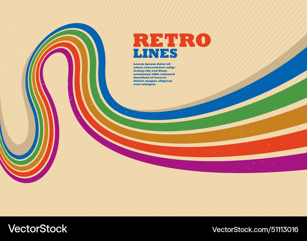 Retro lines abstract background 3d dimensional Vector Image