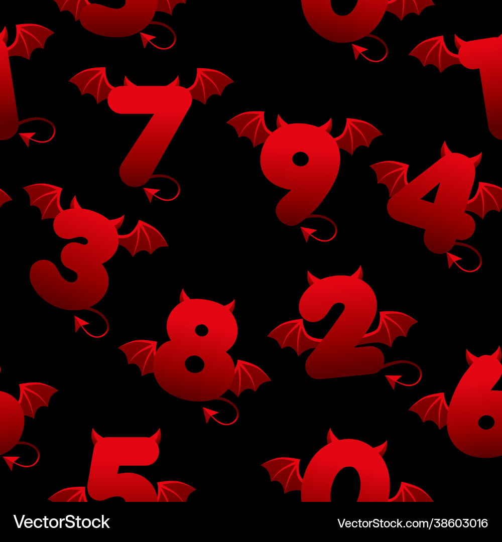 Seamless pattern with devilish numbers textures Seamless pattern with devilish numbers textures vector image
