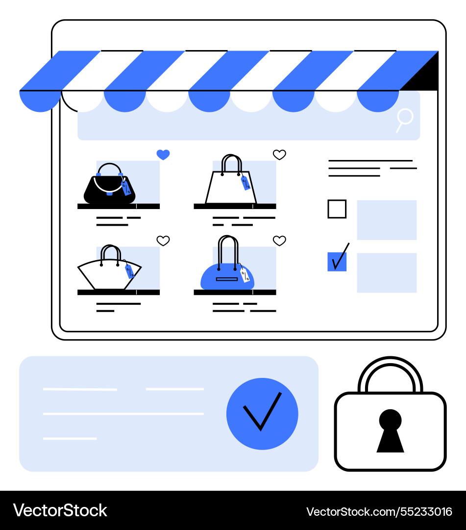 Secure online shopping platform with various Secure online shopping platform with various vector image