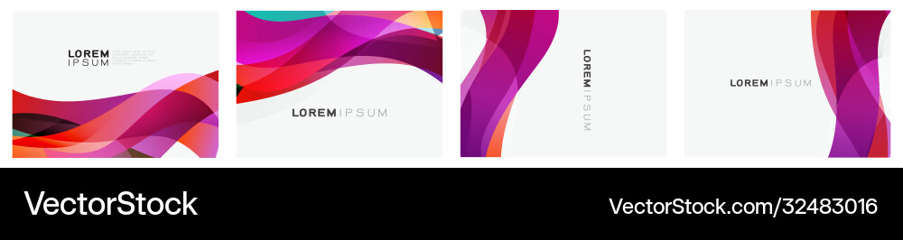 Set colorful gradient curve on white Set colorful gradient curve on white vector image