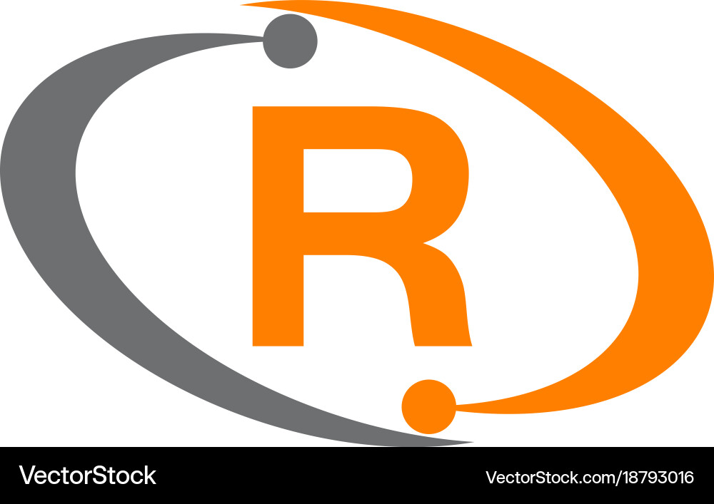 Technology solutions initial r Vector Image