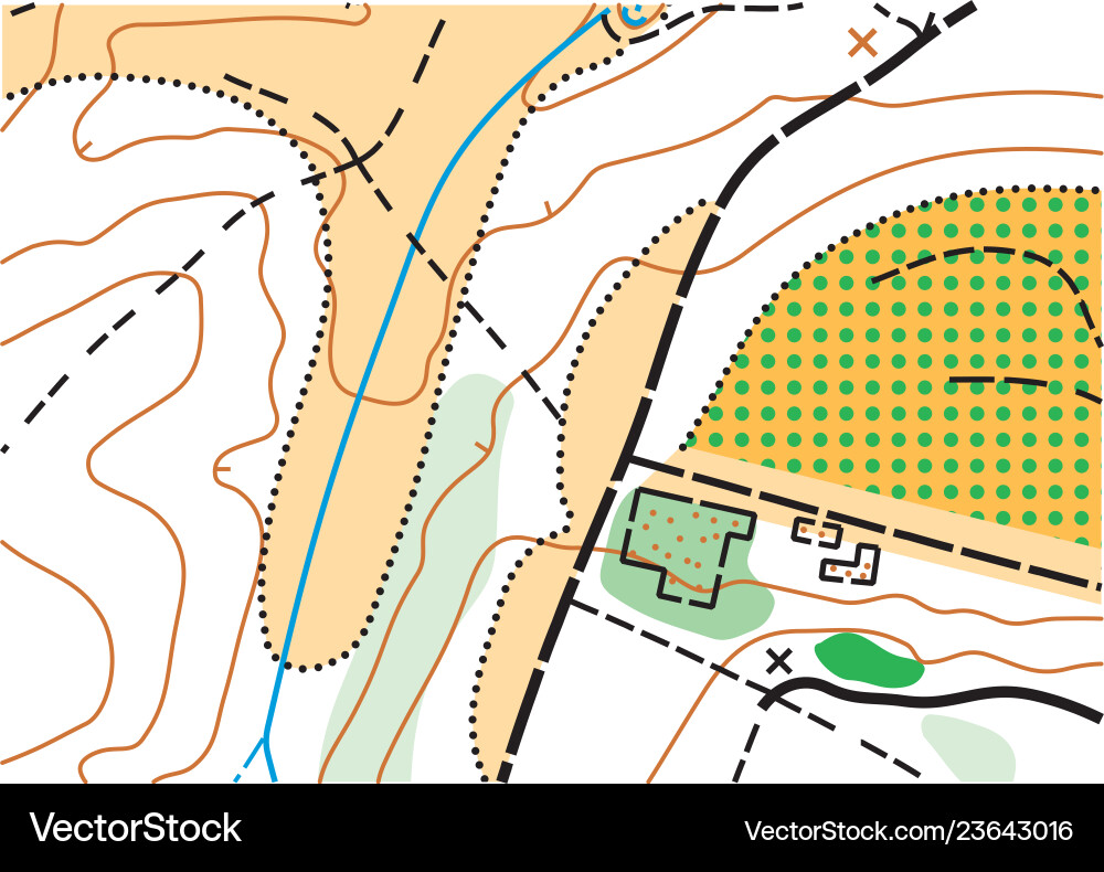 Topographic Map Fragment - Abstract vector image