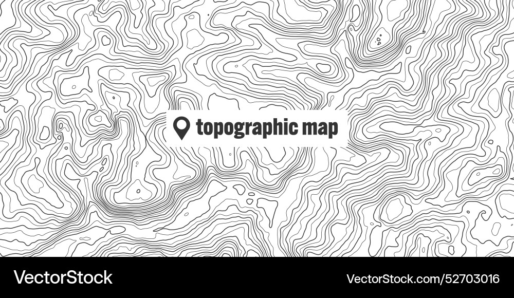 Topographic map with contour lines geographic Topographic map with contour lines geographic vector image