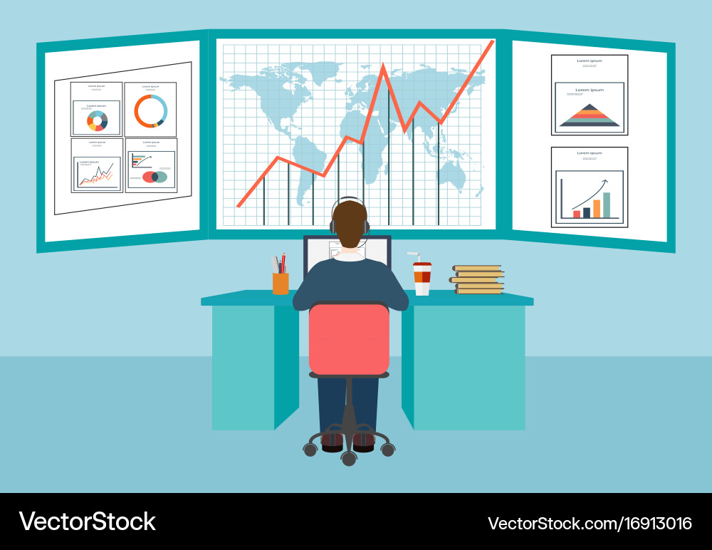 Web analytics information and development vector image