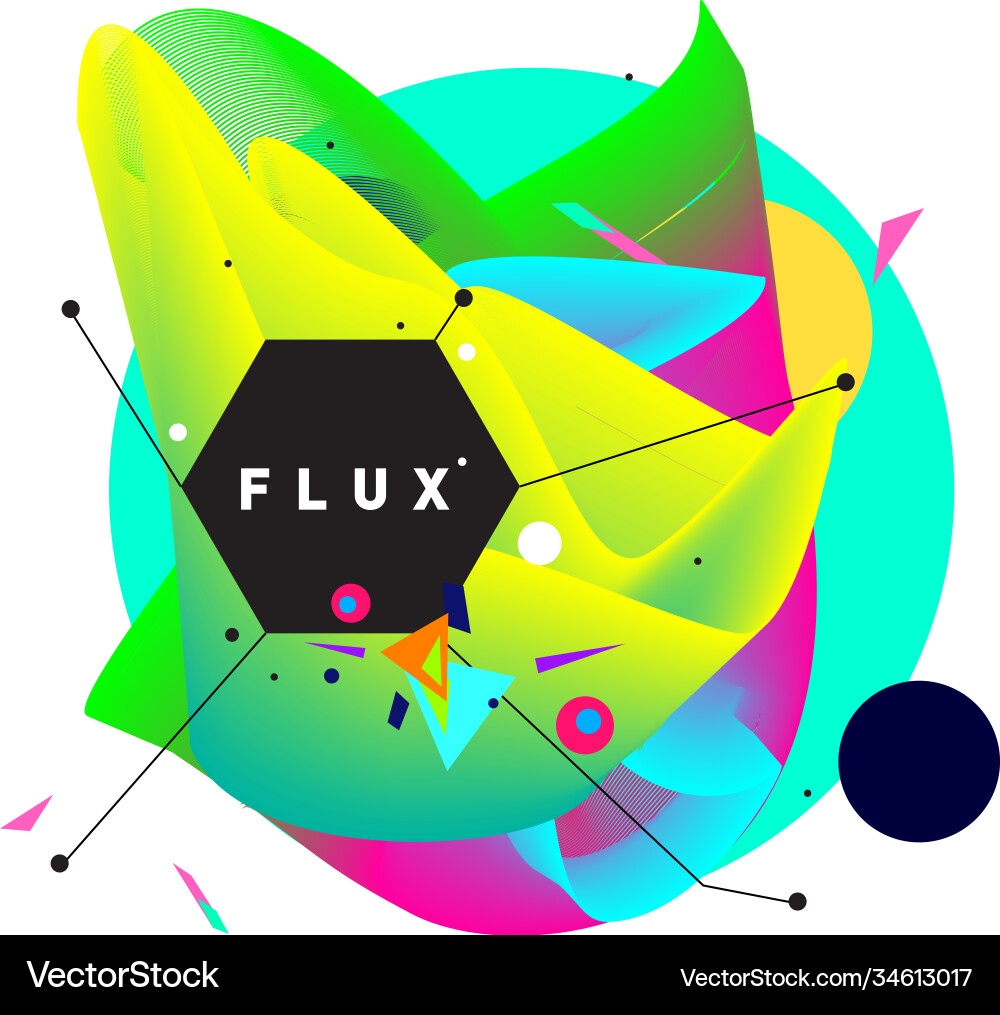 3d colorful wave background dynamic flux effect 3d colorful wave background dynamic flux effect Vector Image