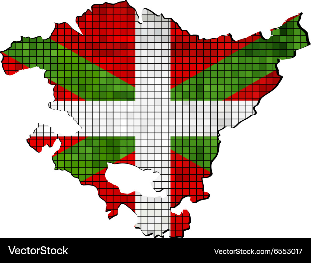 Basque map with flag inside Vector Image