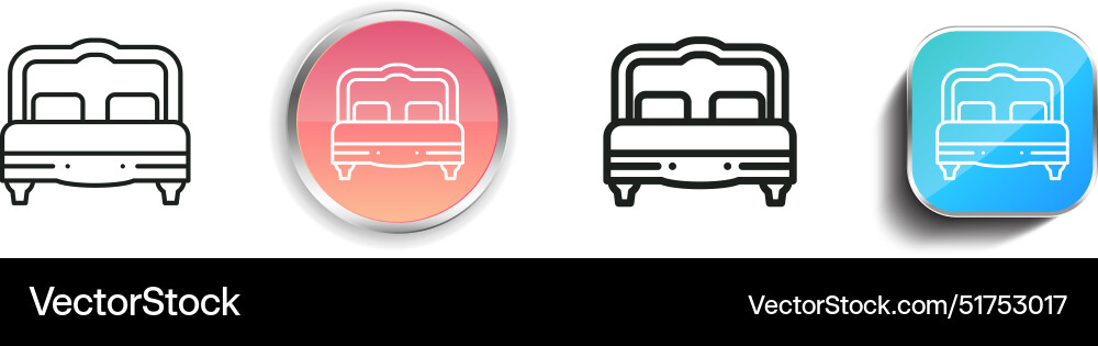 Bed icon thin linear regular and button style Vector Image