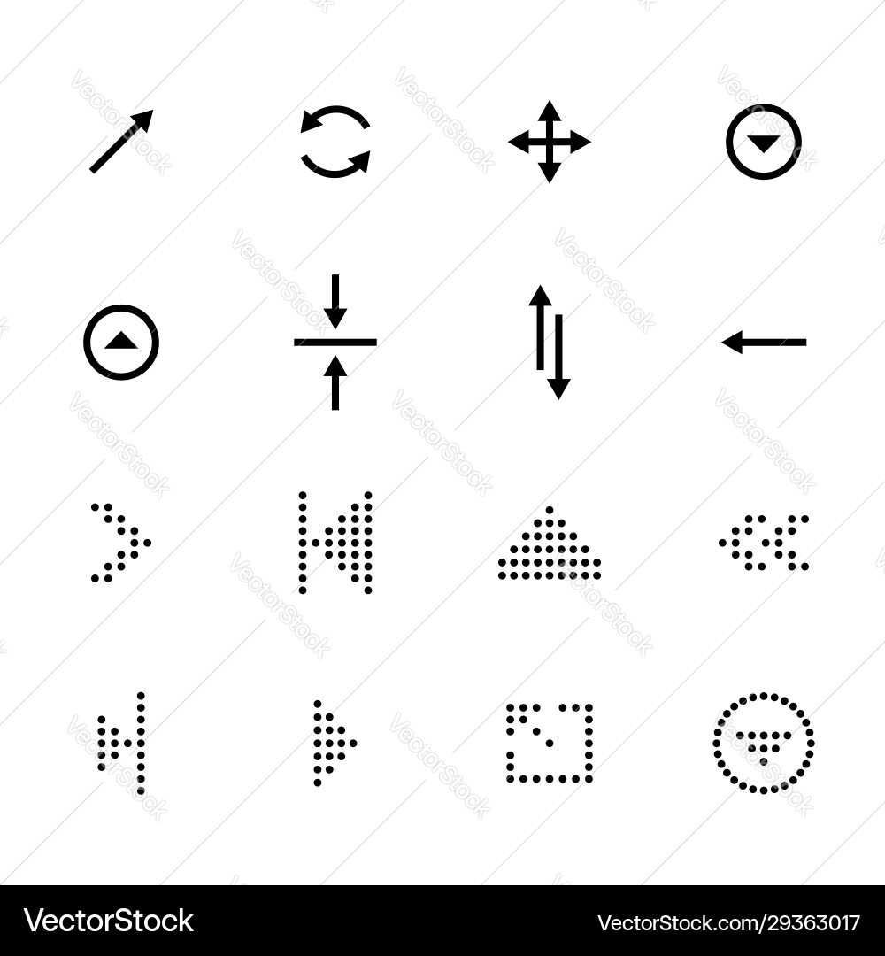 Black arrows icon set pointers for navigation Black arrows icon set pointers for navigation vector image