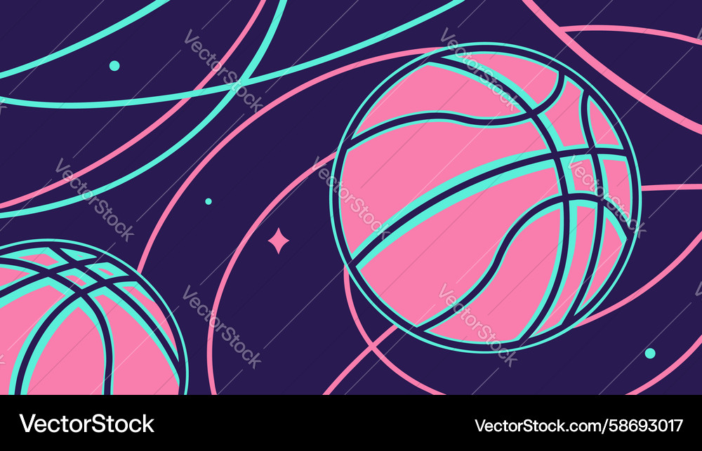 Dynamic basketballs with trailing energy lines Vector Image
