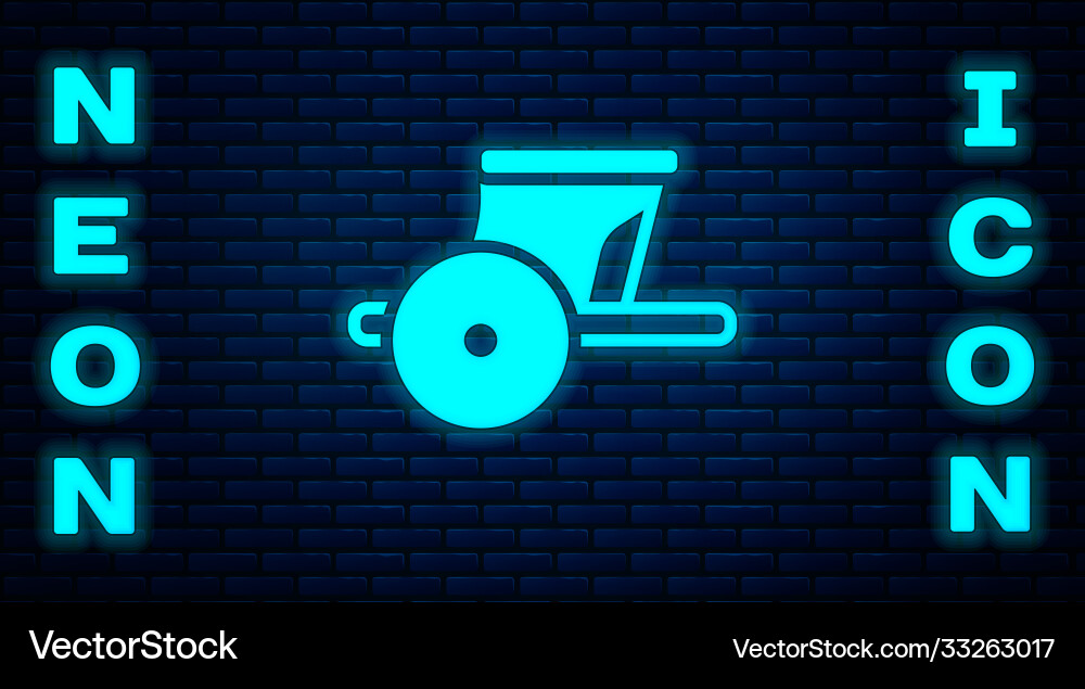 Glowing neon ancient greece chariot icon isolated Glowing neon ancient greece chariot icon isolated vector image