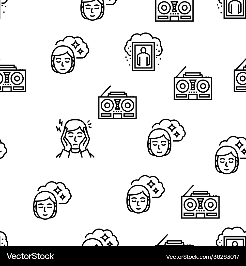 Nostalgia and memory seamless pattern Vector Image