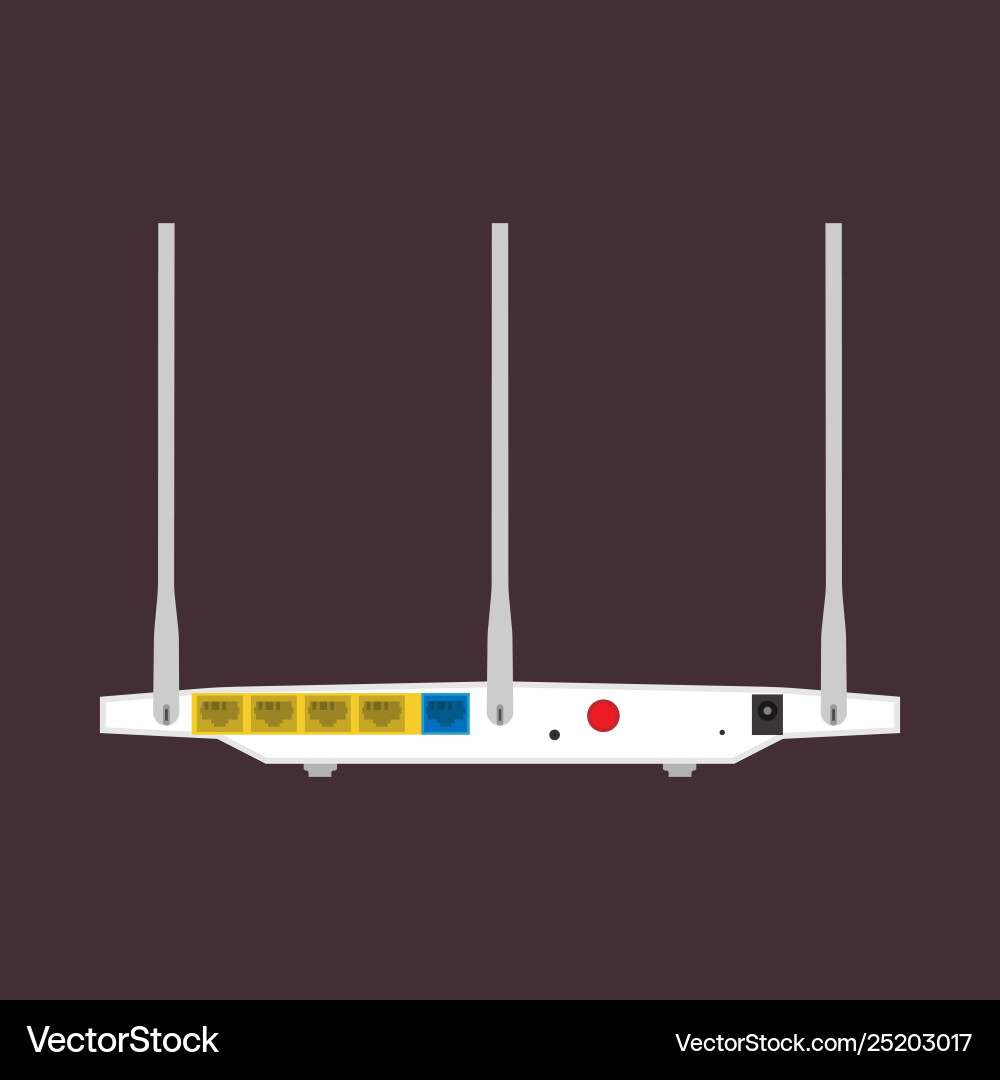Router Rückansicht Icon isolierter Netzwerk-Computer Router Rückansicht Icon isolierter Netzwerk-Computer vektorbild