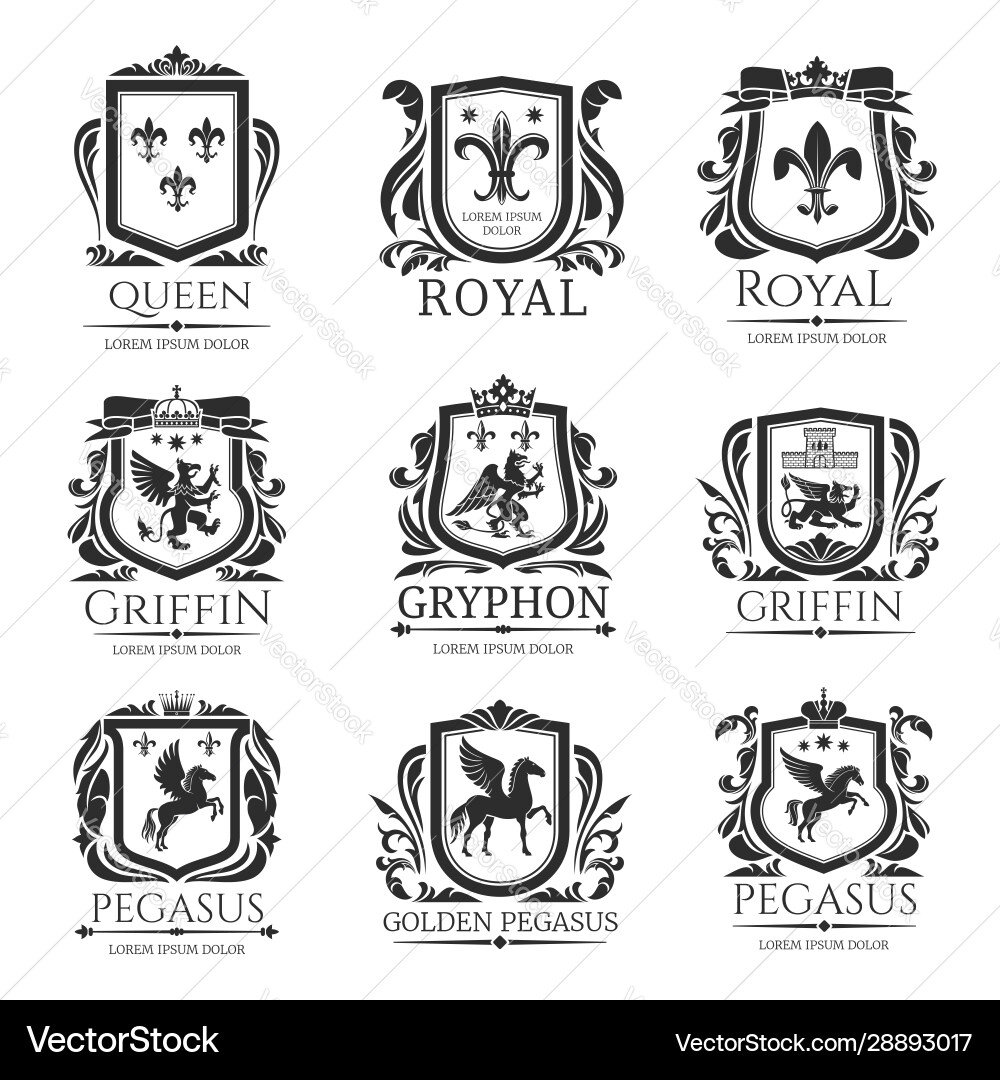 Royal Heraldry & Animal Coats of Arms vector image