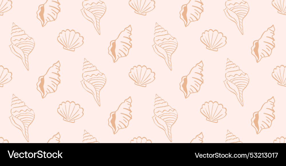 Sea shell seamless pattern ocean seashell print Sea shell seamless pattern ocean seashell print vector image