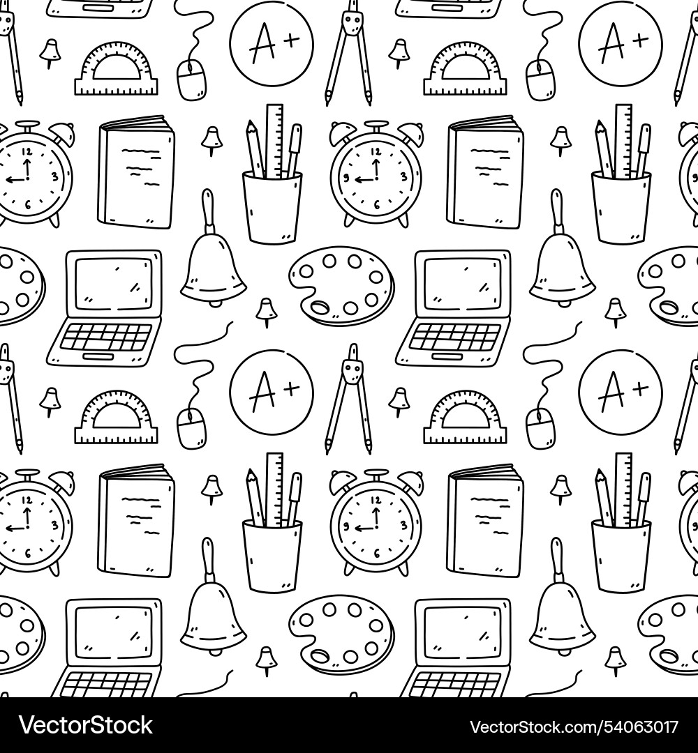 Seamless pattern with school items Vector Image