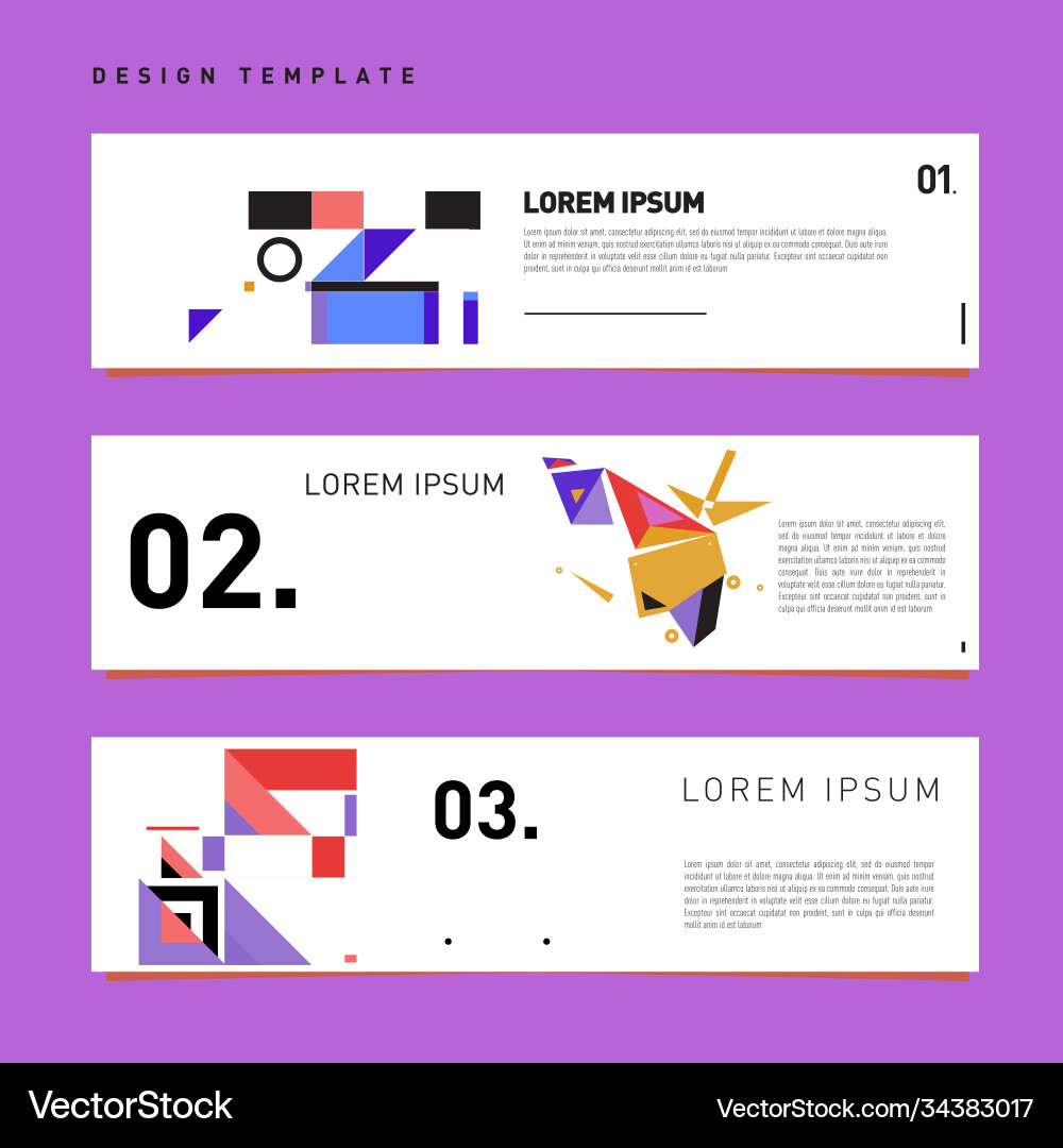 Set abstract banner web design template retro Set abstract banner web design template retro Vector Image