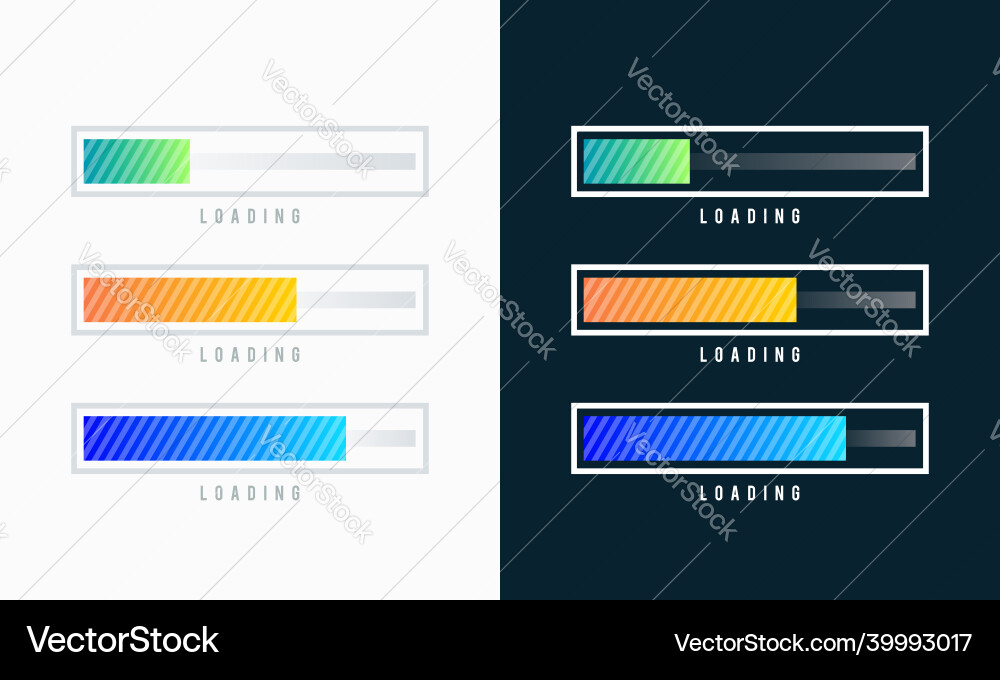 Set von Ladebalken Fortschritt Visualisierung Set von Ladebalken Fortschritt Visualisierung vektorbild