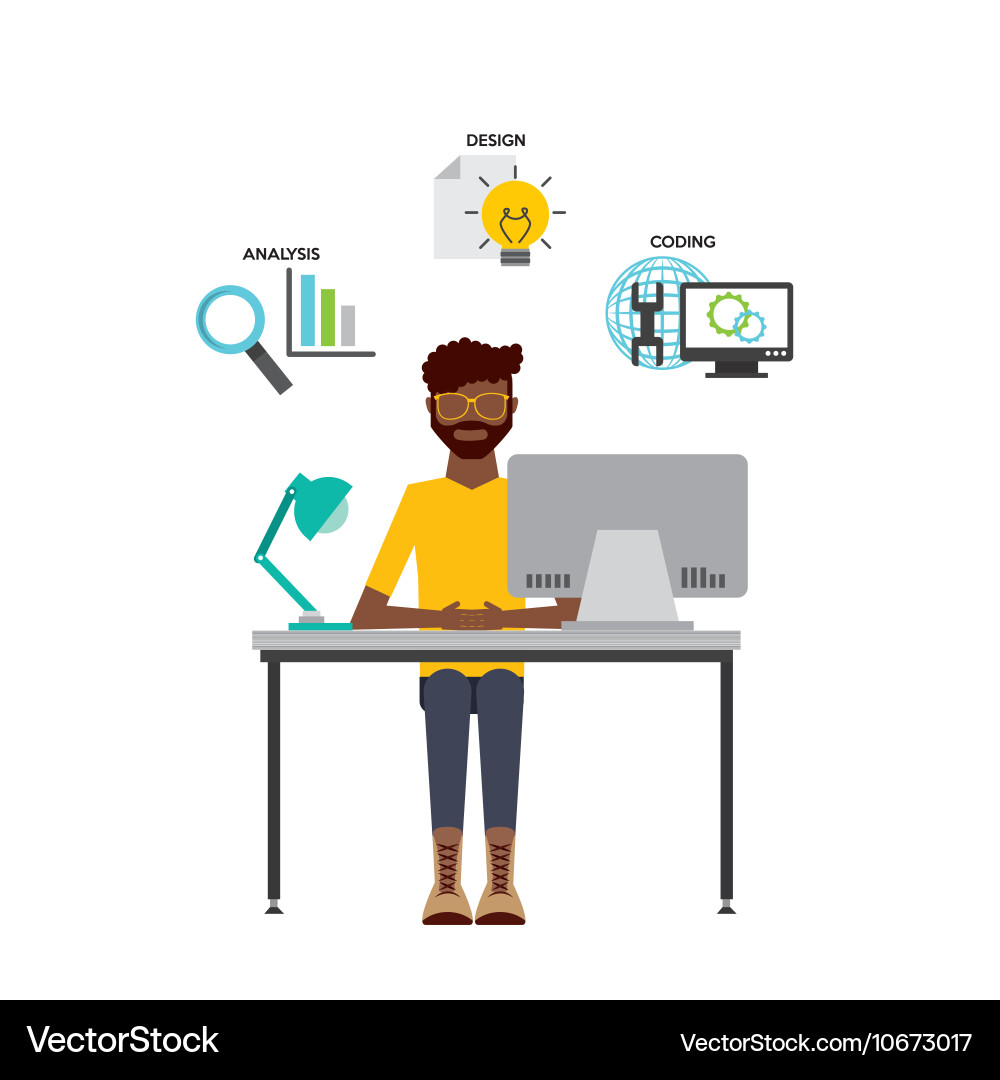Software developer and programmer vector image