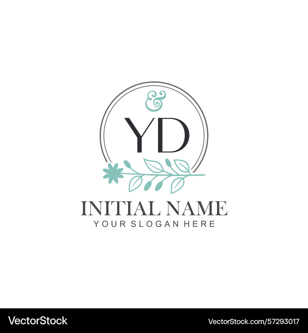 Yd initial logo templates with botanical elements Yd initial logo templates with botanical elements vector image