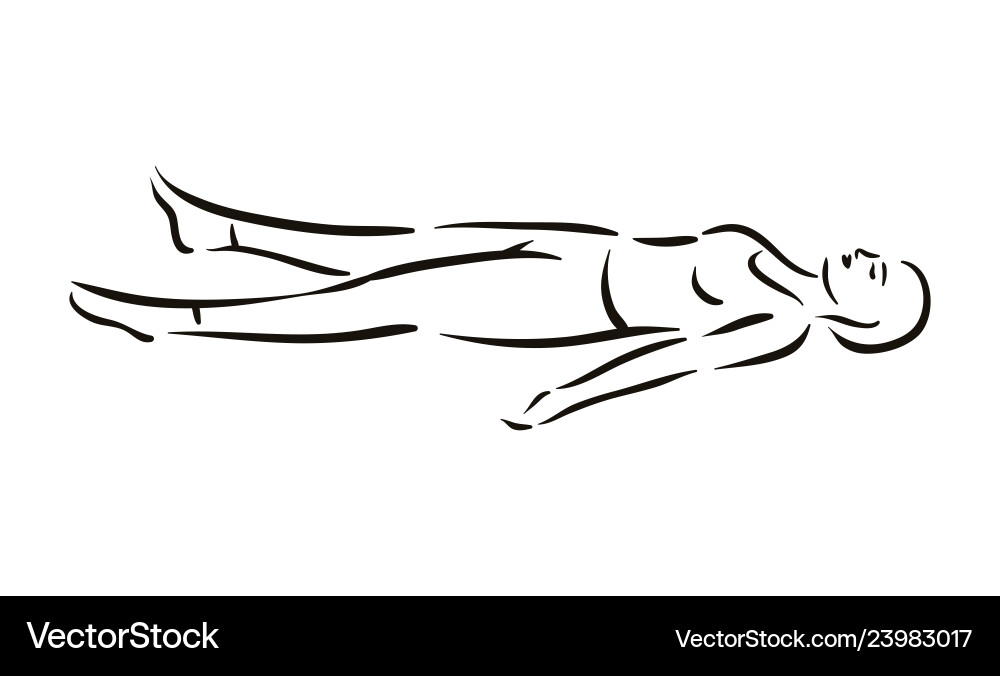 Yoga shavasana pose on white vector image