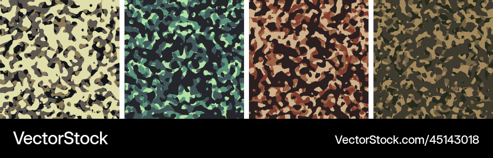 4 camouflage background set pattern design 4 camouflage background set pattern design vector image