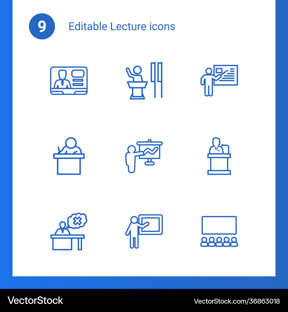 9 lecture icons 9 lecture icons Vector Image
