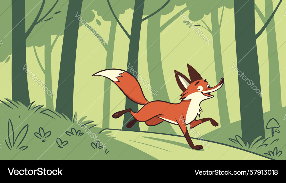 Agile fox in a green forest design generative ai Vector Image