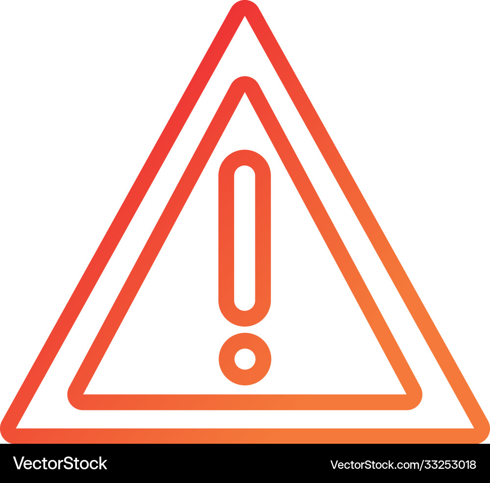 Alert caution signal gradient style icon Alert caution signal gradient style icon Vector Image