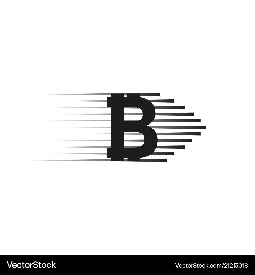 Bitcoin coin with fast speed motion lines Bitcoin coin with fast speed motion lines vector image