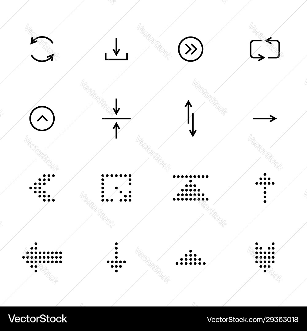 Black arrows icon set pointers for navigation Black arrows icon set pointers for navigation vector image