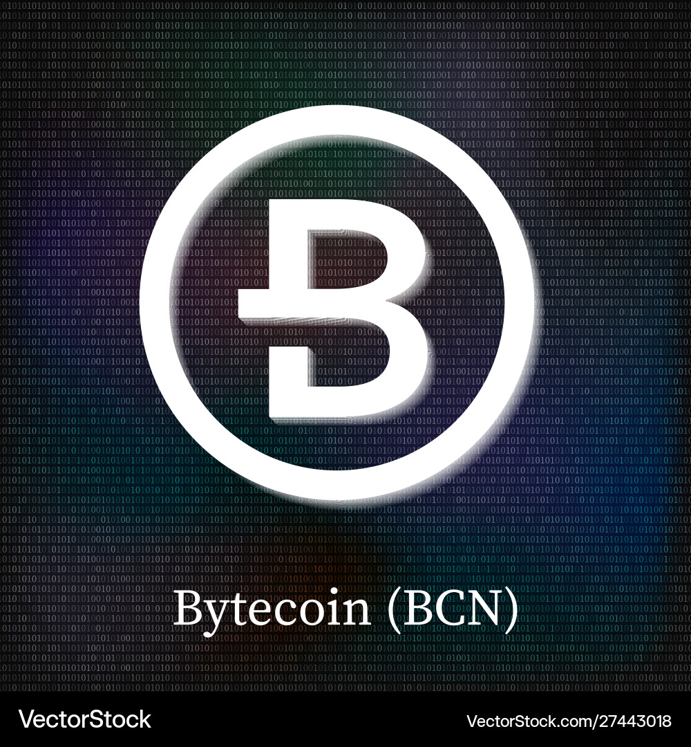 Bytecoin Symbol auf dunklen binären Code Hintergrund Bytecoin Symbol auf dunklen binären Code Hintergrund vektorbild