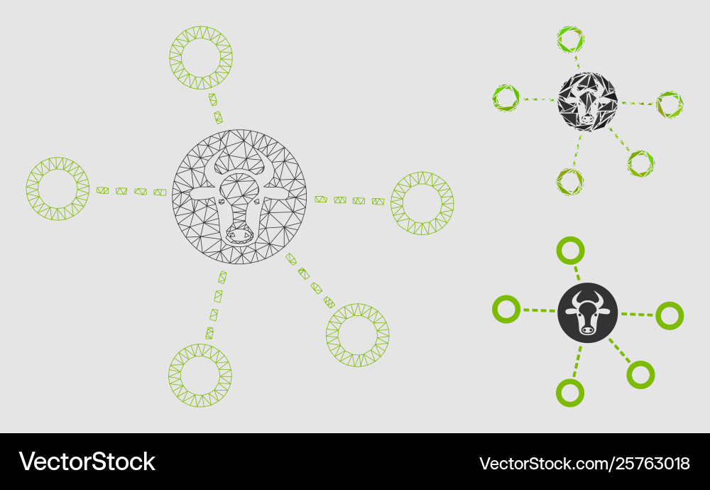 Cow relations mesh 2d model and triangle Cow relations mesh 2d model and triangle vector image