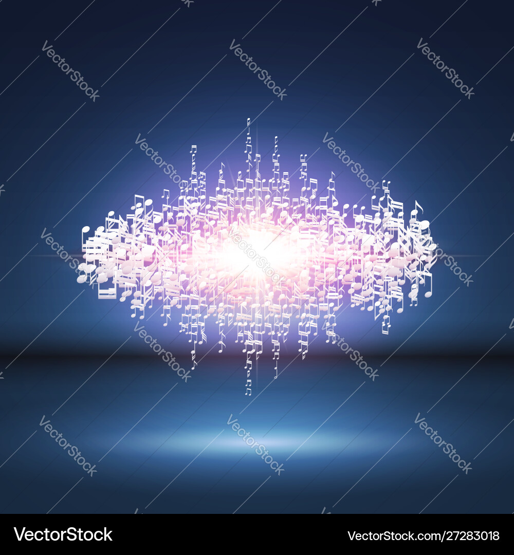Exploding party music wave made notes Exploding party music wave made notes vector image