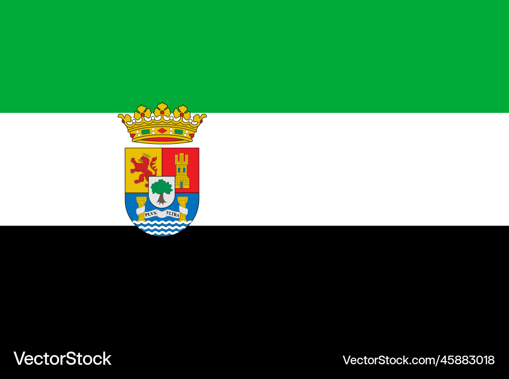 Extremadura state flag Vector Image