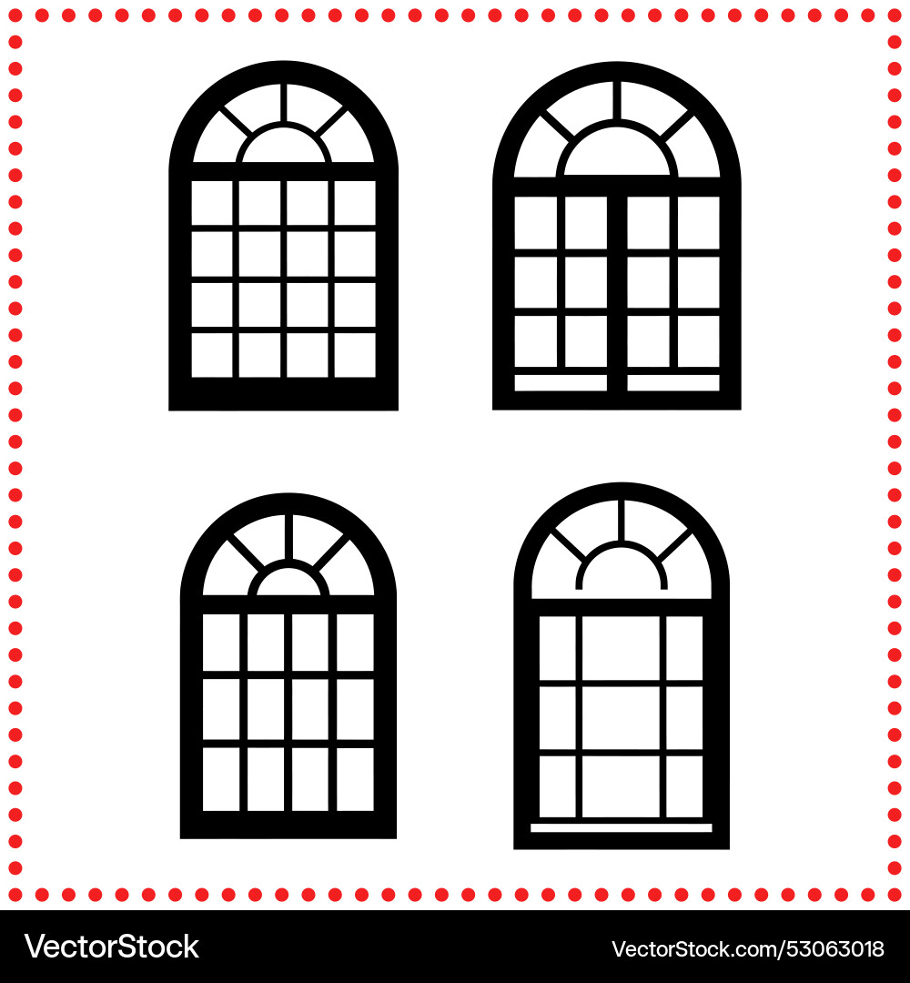 Fenster Stile Arch & Classic Vektorbild