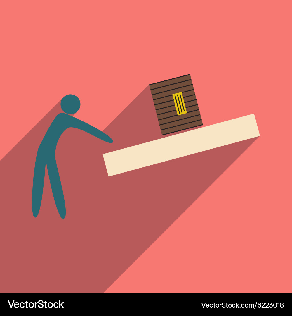 Flat with shadow icon and mobile application vector image