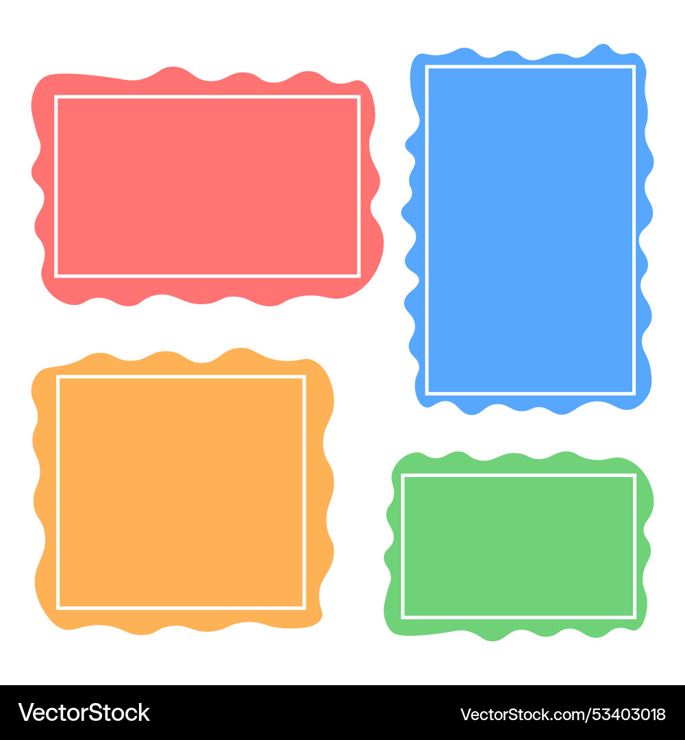 Four wavy rectangular frames colorful Four wavy rectangular frames colorful vector image