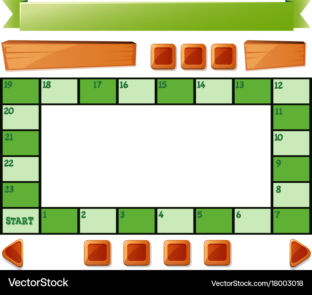 Game Board Template with Buttons Vector Image
